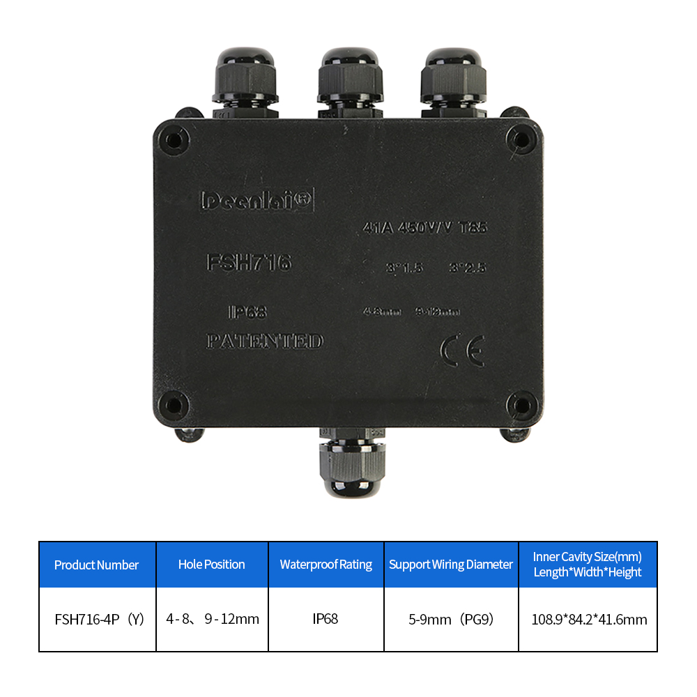 IP68 External Junction Box 4 W - Outdoor Power Cable Junction Box ulasan dan harga
