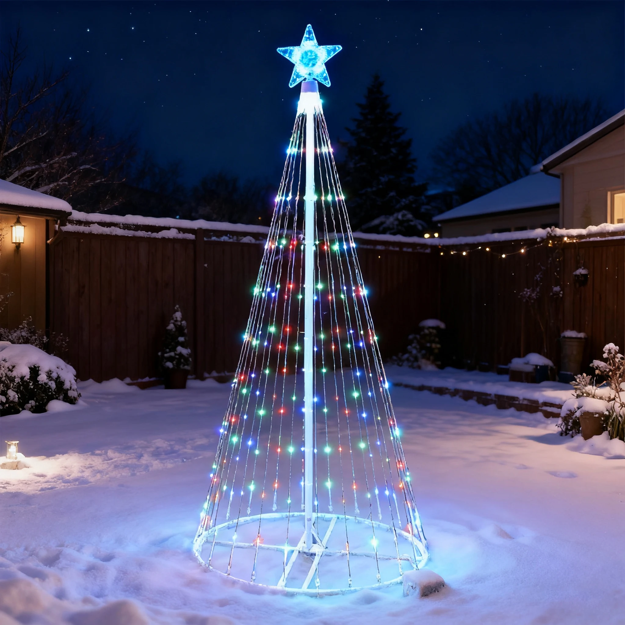 Solar-Powered LED Waterfall St - Outdoor Power For Christmas Lights ulasan dan harga