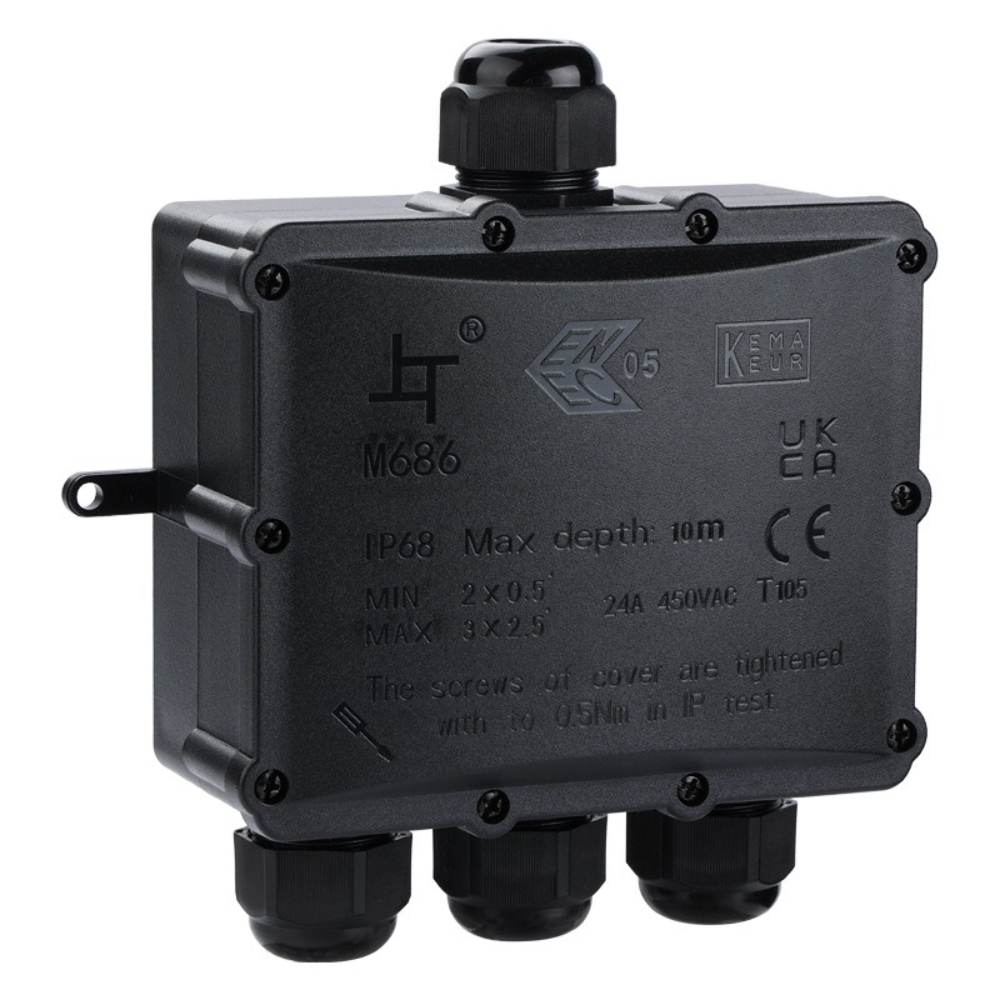 4Way 1In3Out IP68 Waterproof 4 - Outdoor Power Cable Junction Box ulasan dan harga