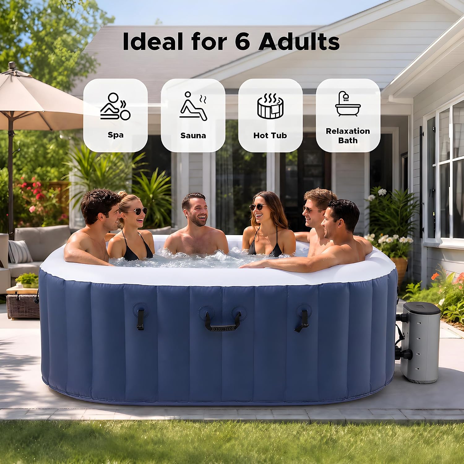 6.5ft Inflatable Hot Tub, 6-Pe - Outdoor Power For Hot Tub ulasan dan harga