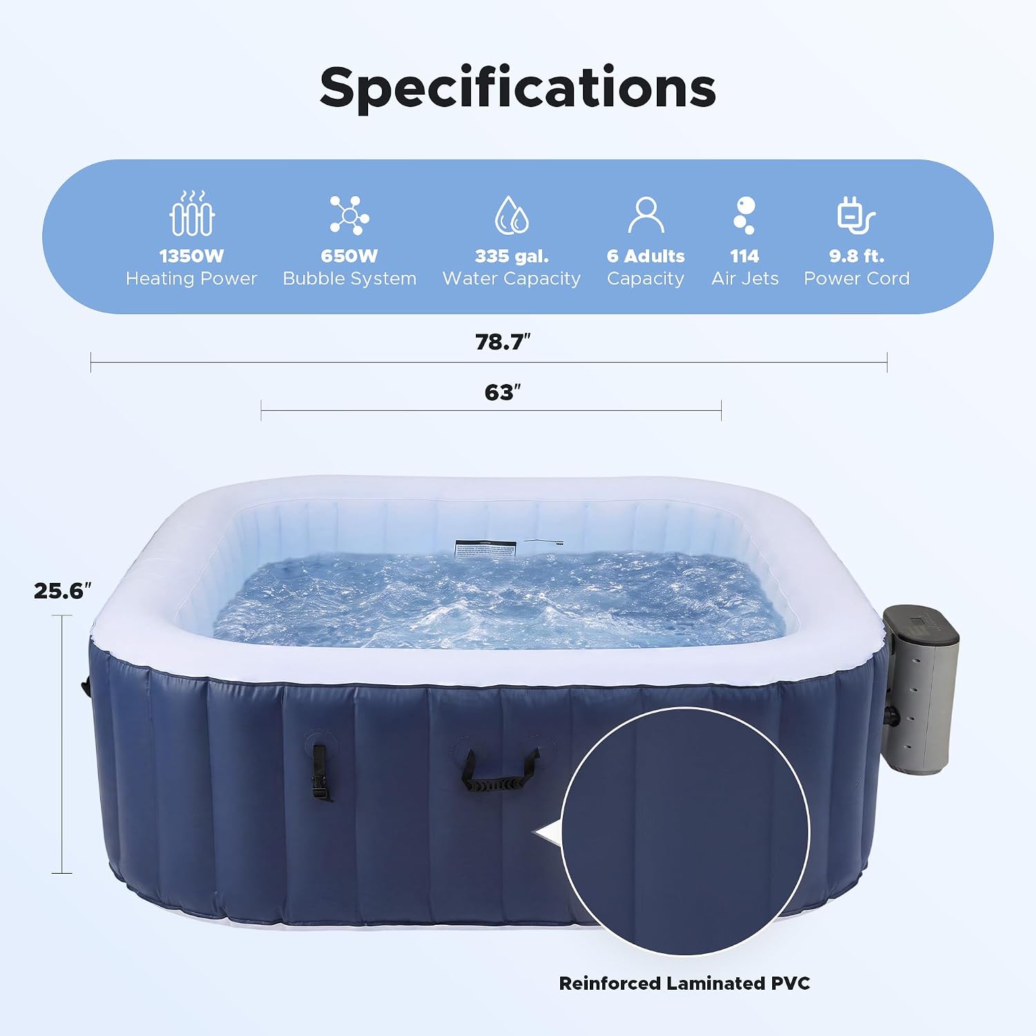 6.5ft Inflatable Hot Tub, 6-Pe - Outdoor Power For Hot Tub ulasan dan harga
