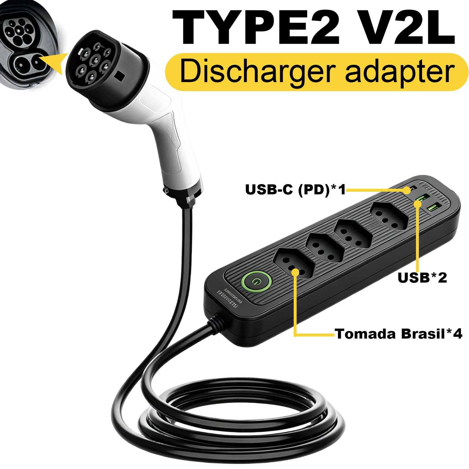 Type2 V2L Discharge Adapter 16 - Outdoor Power Module ulasan dan harga