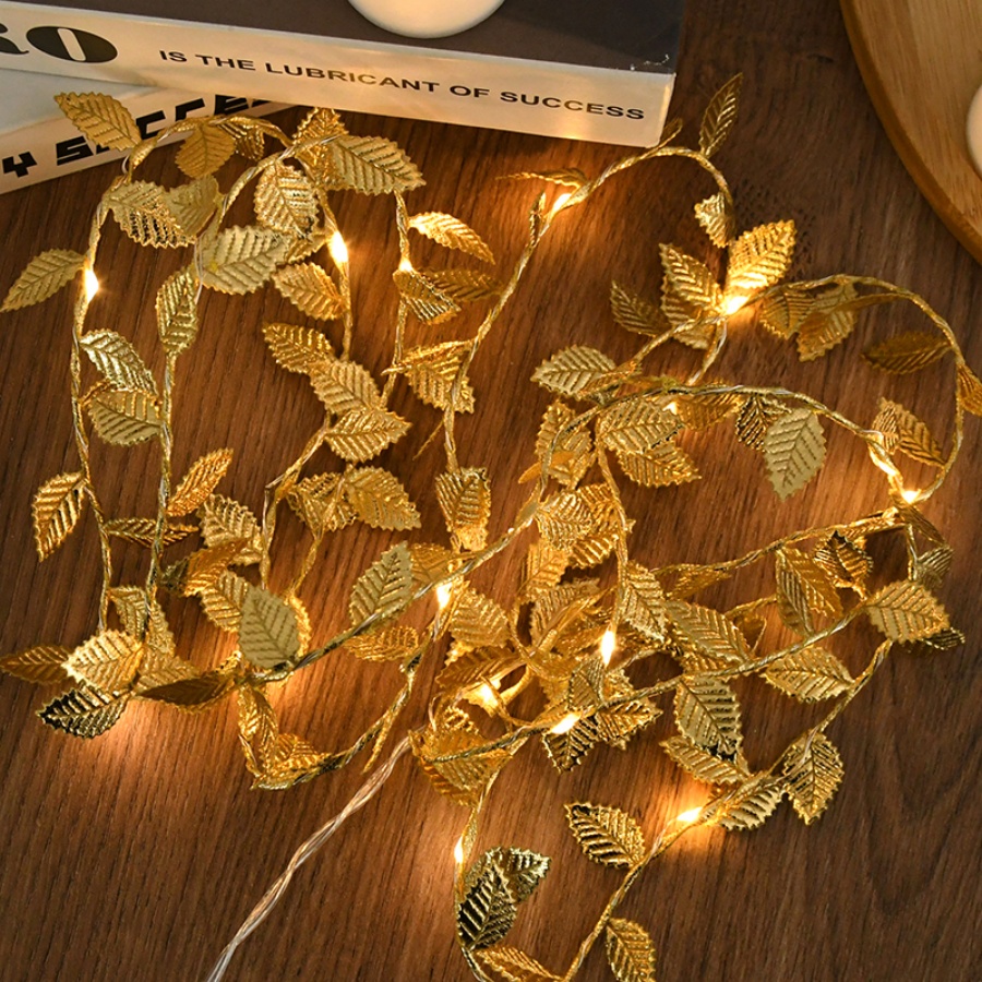 Golden Leaf Rattan Copper Wire - Outdoor Power For Christmas Lights ulasan dan harga