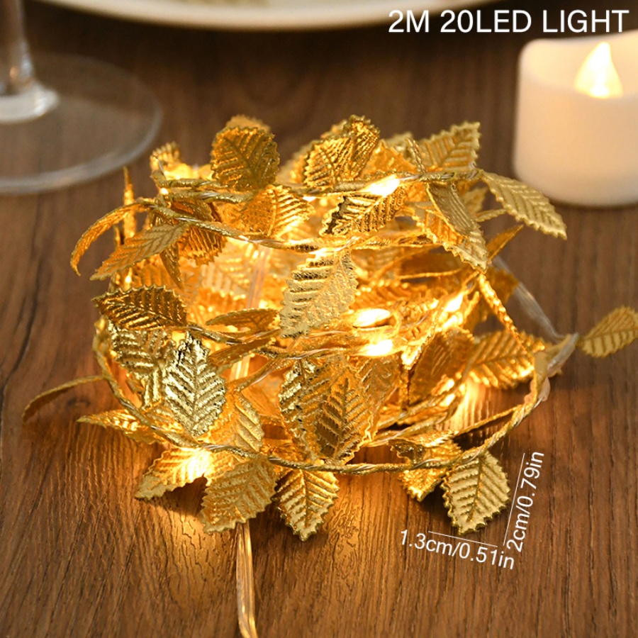 Golden Leaf Rattan Copper Wire - Outdoor Power For Christmas Lights ulasan dan harga
