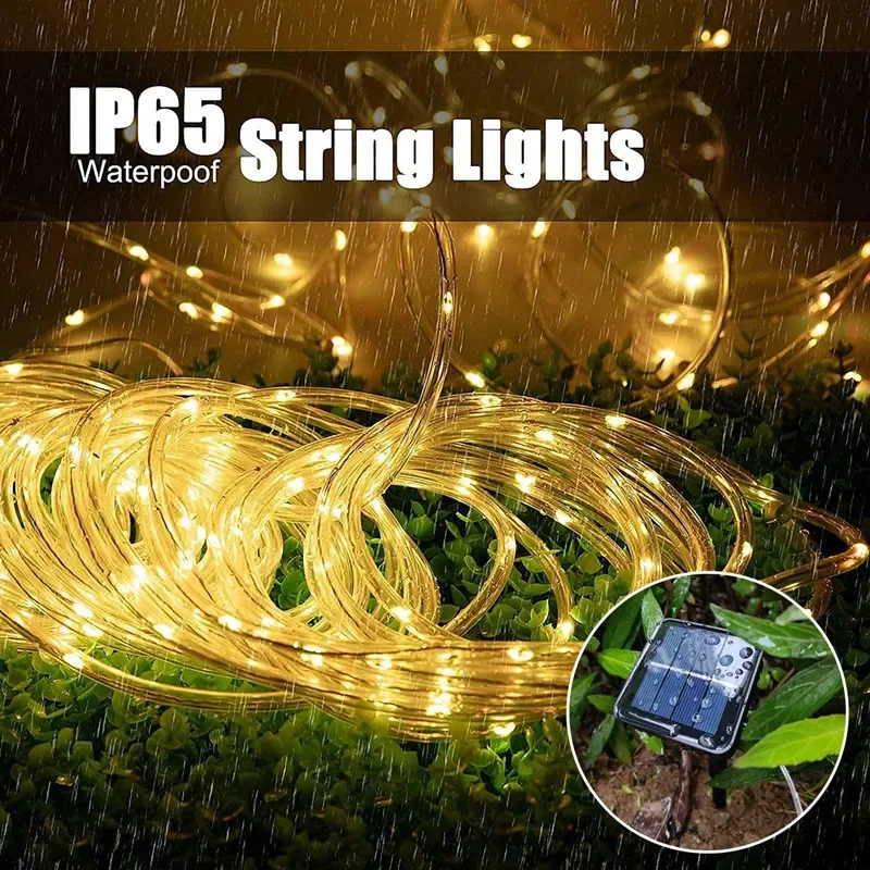 LED Solar Strip Rope Tube Fair - Outdoor Power For Christmas Lights ulasan dan harga