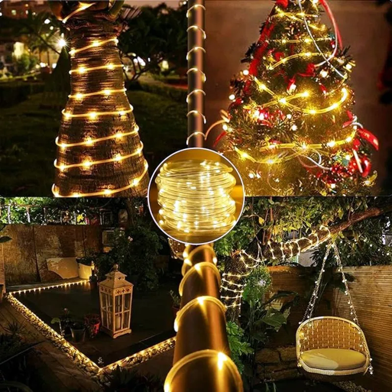 LED Solar Strip Rope Tube Fair - Outdoor Power For Christmas Lights ulasan dan harga