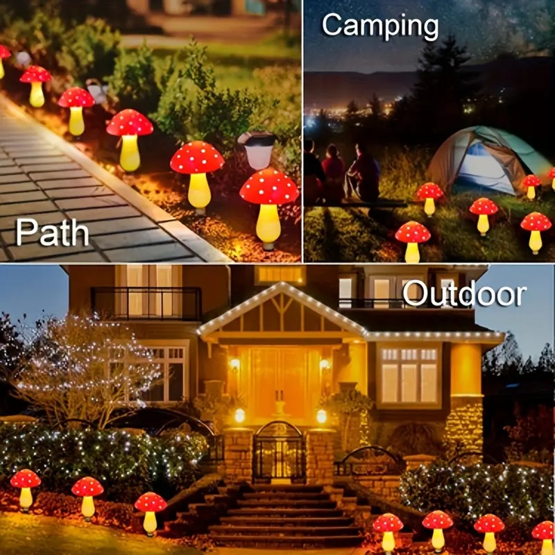 Solar-Powered LED Mushroom Lig - Outdoor Power For Christmas Lights ulasan dan harga