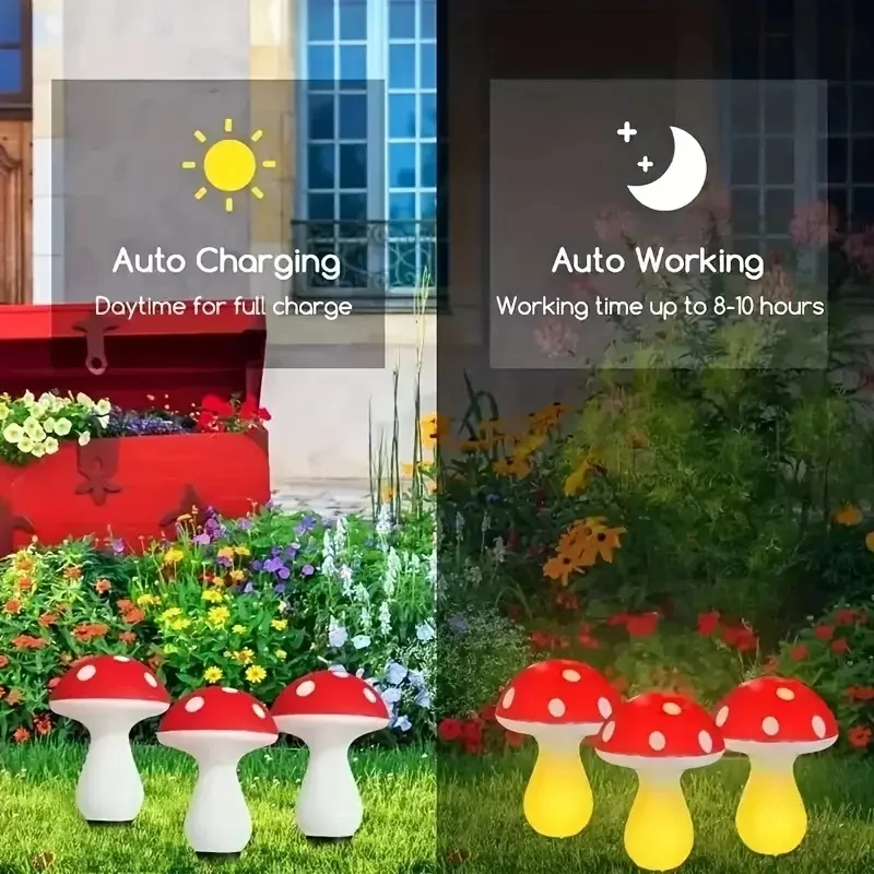 Solar-Powered LED Mushroom Lig - Outdoor Power For Christmas Lights ulasan dan harga