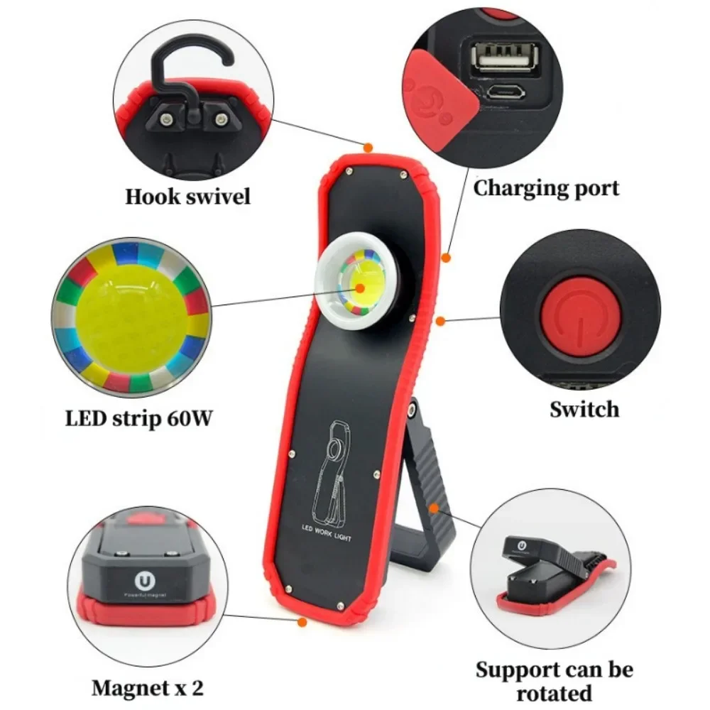 Portable LED Flashlight 60W CO - Outdoor Power Repair ulasan dan harga