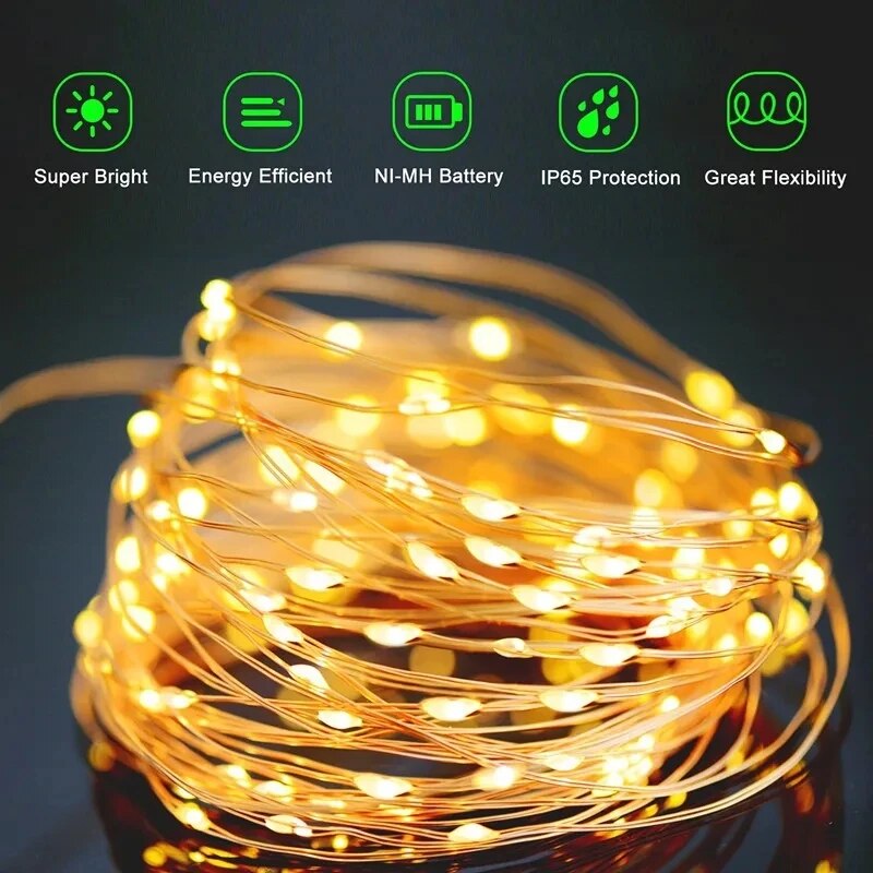 100 LED Solar Fairy Waterproof - Outdoor Power For Christmas Lights ulasan dan harga