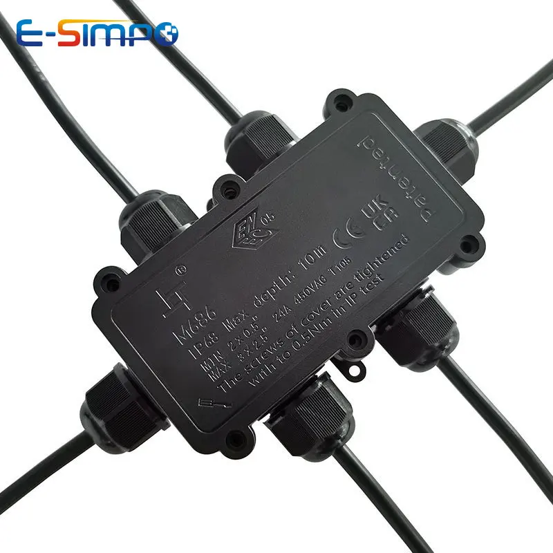 6Way 1IN5Out IP68 Underwater P - Outdoor Power Cable Junction Box ulasan dan harga